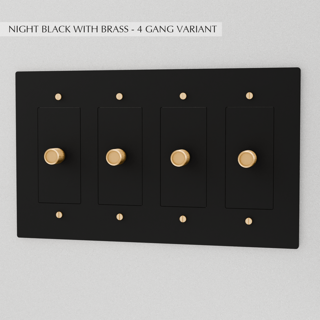 Solid Brass Dimmer Switch | Knurled Texture, Heavy-Set Weight & Compatible with LED/Incandescent Bulbs for Home Lighting