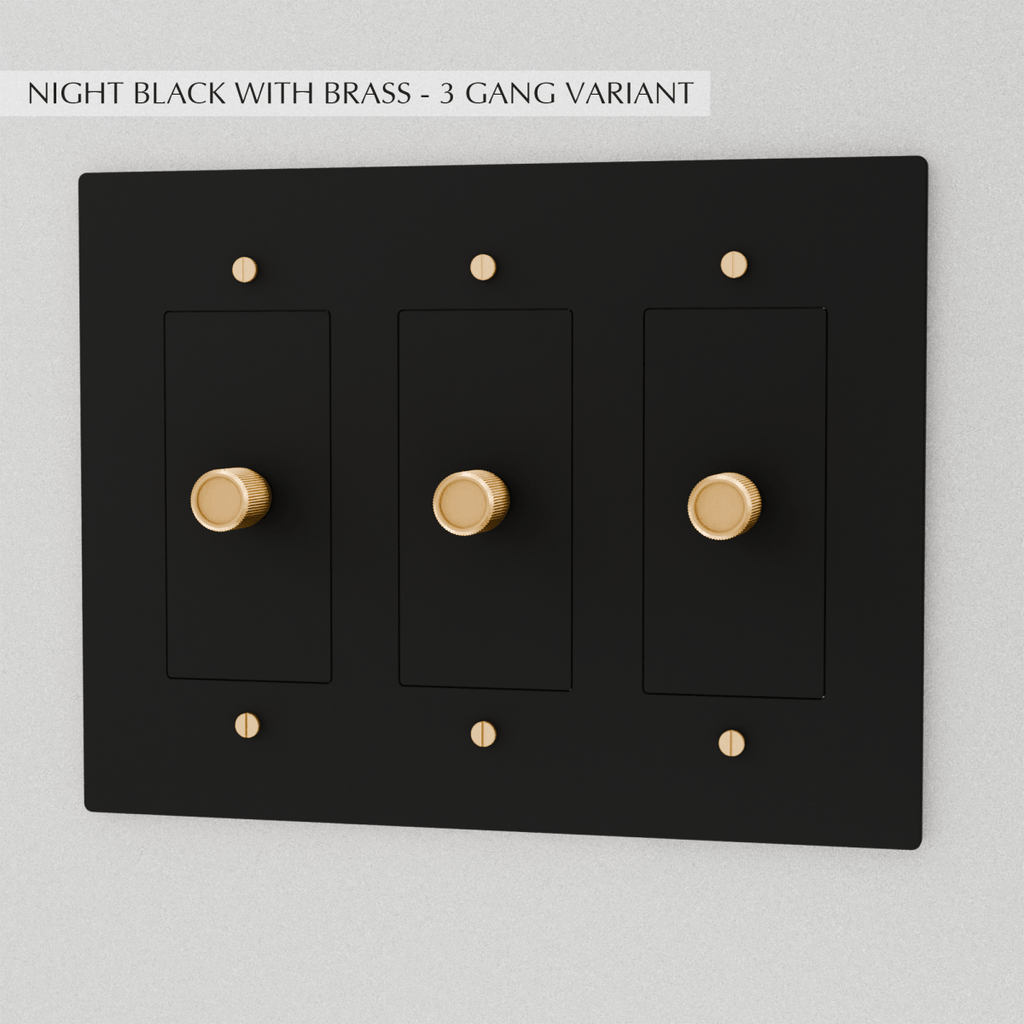 Solid Brass Dimmer Switch | Knurled Texture, Heavy-Set Weight & Compatible with LED/Incandescent Bulbs for Home Lighting