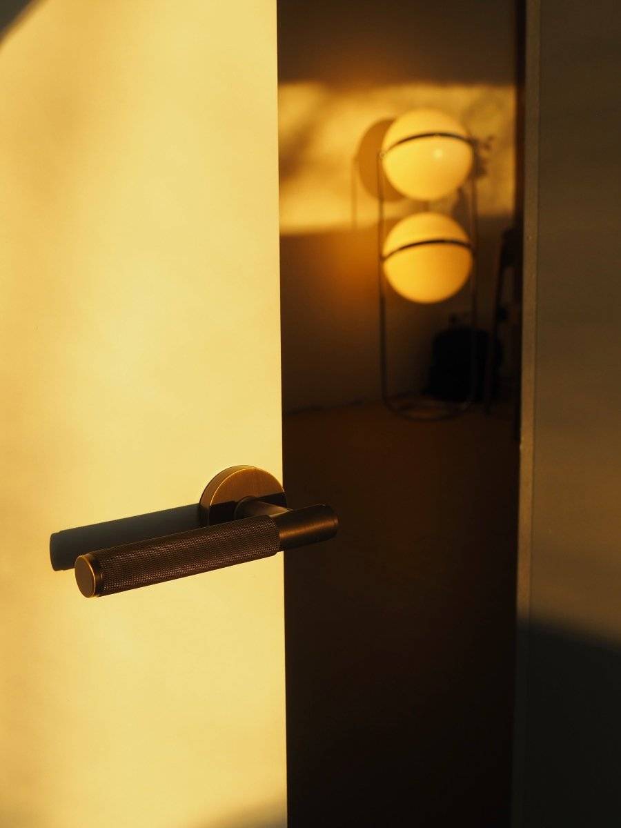 Brass Door Handle with Modern Design for Interior and Exterior Doors