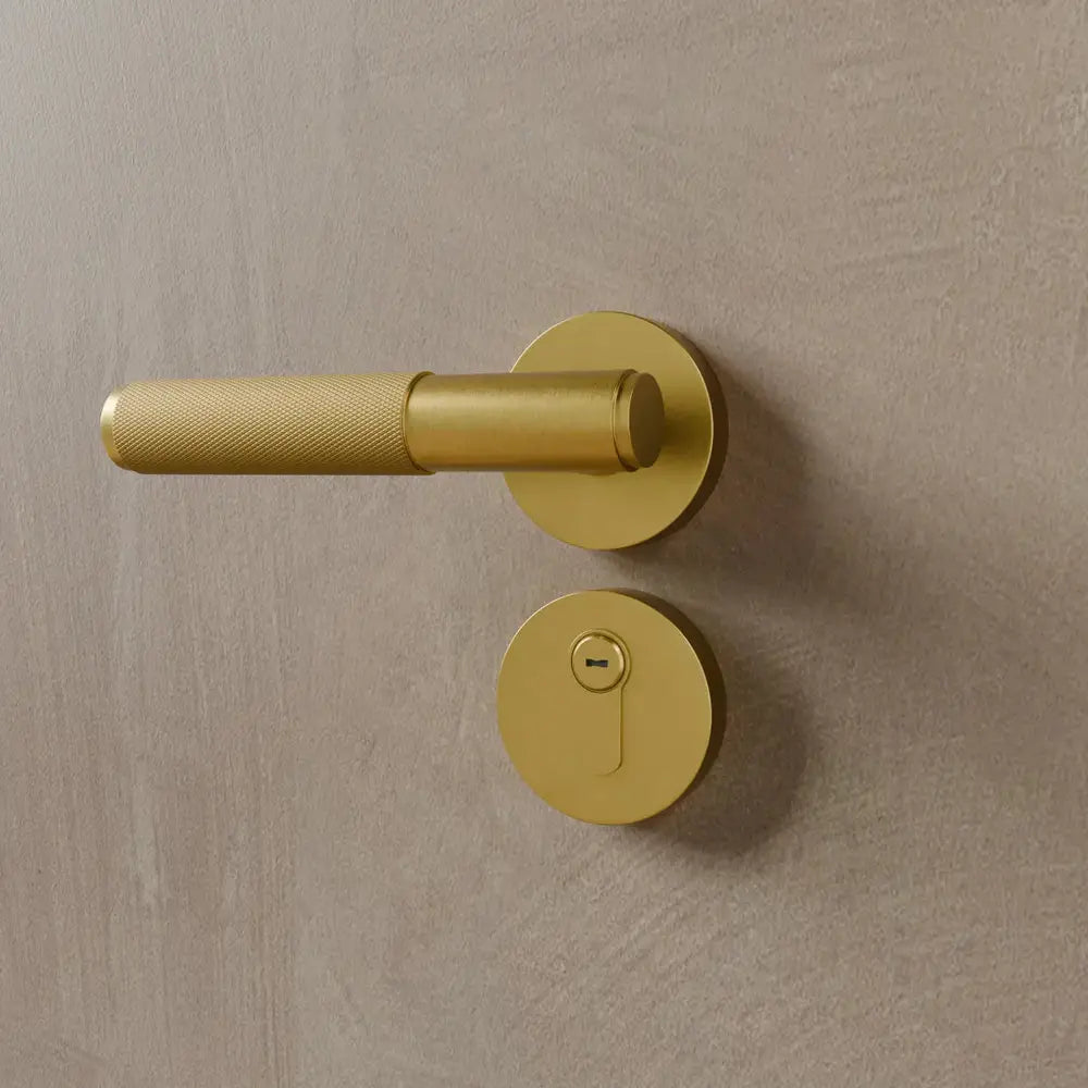 Brass Door Handle with Modern Design for Interior and Exterior Doors