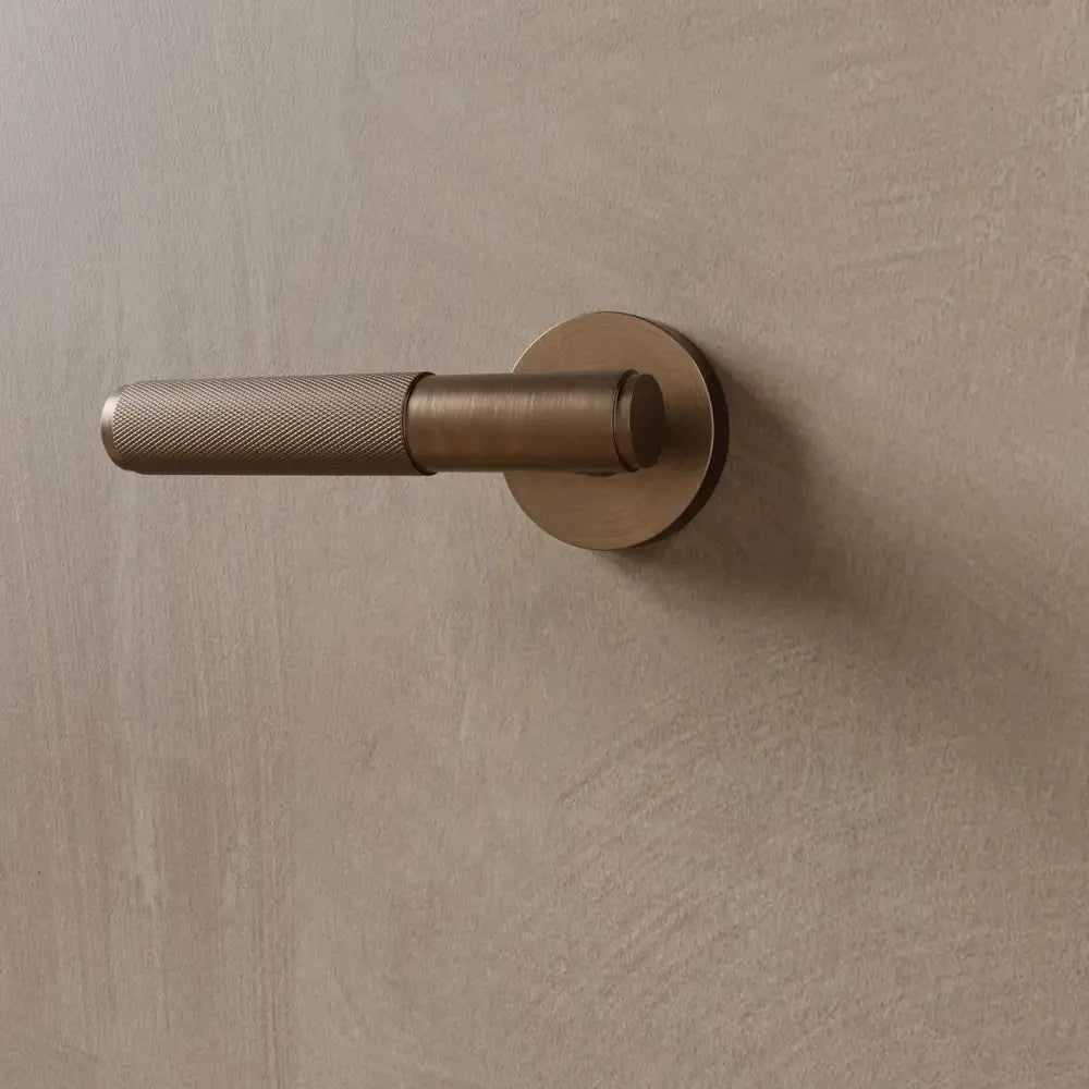 Brass Door Handle with Modern Design for Interior and Exterior Doors