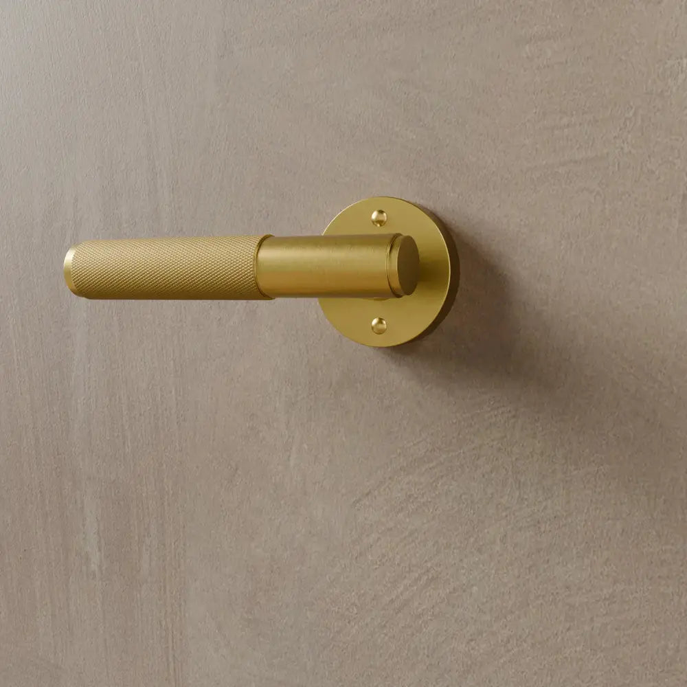 Brass Door Handle with Modern Design for Interior and Exterior Doors