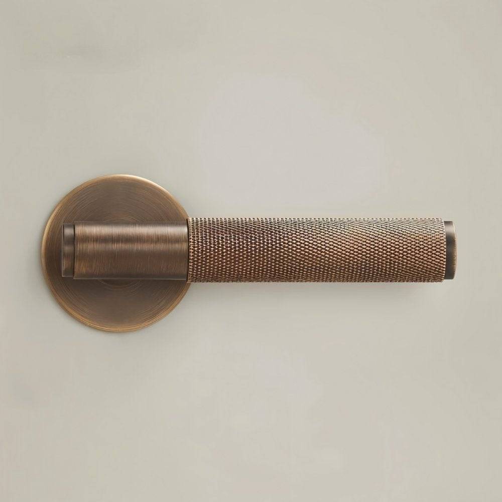 Brass Door Handle with Modern Design for Interior and Exterior Doors