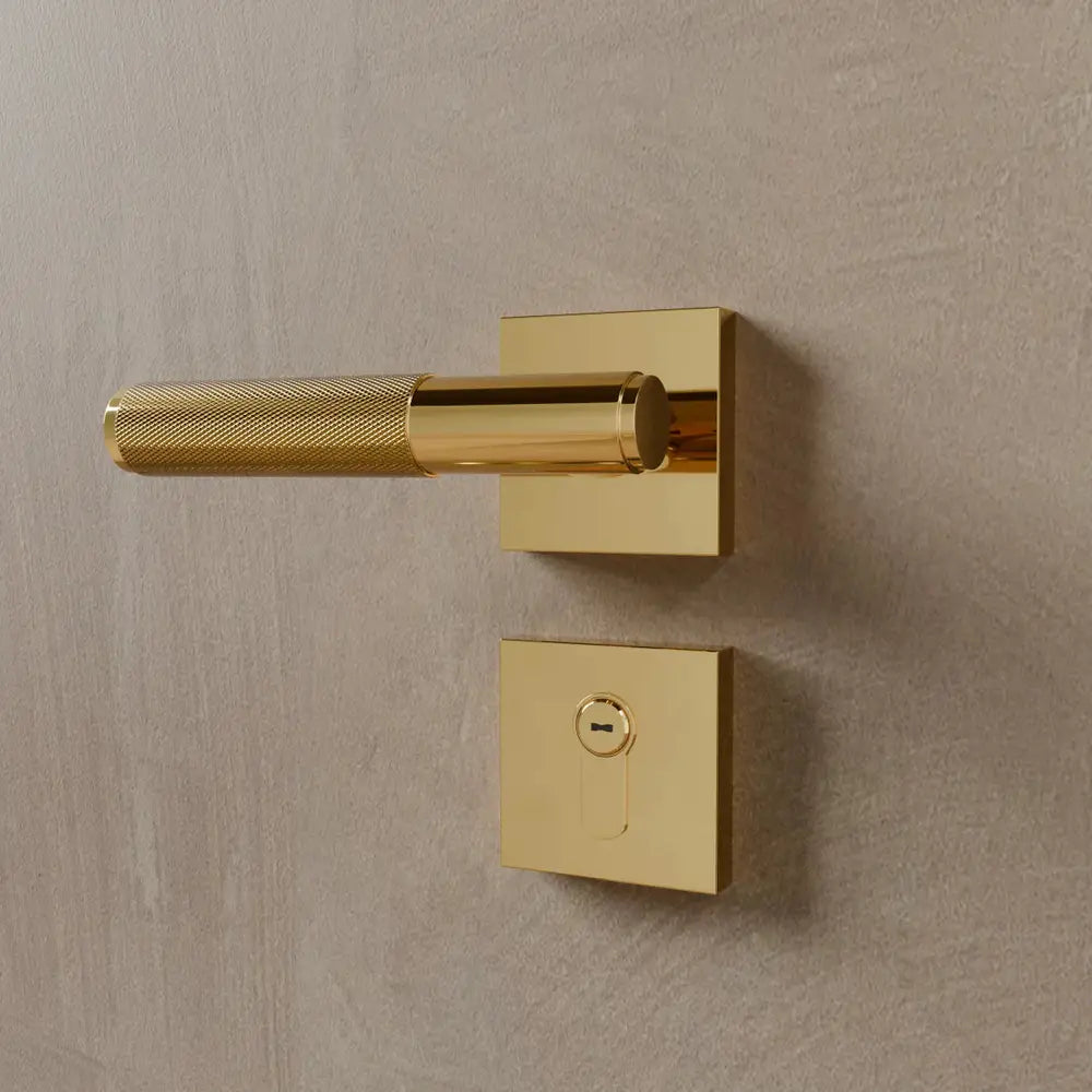 Brass Door Handle with Modern Design for Interior and Exterior Doors
