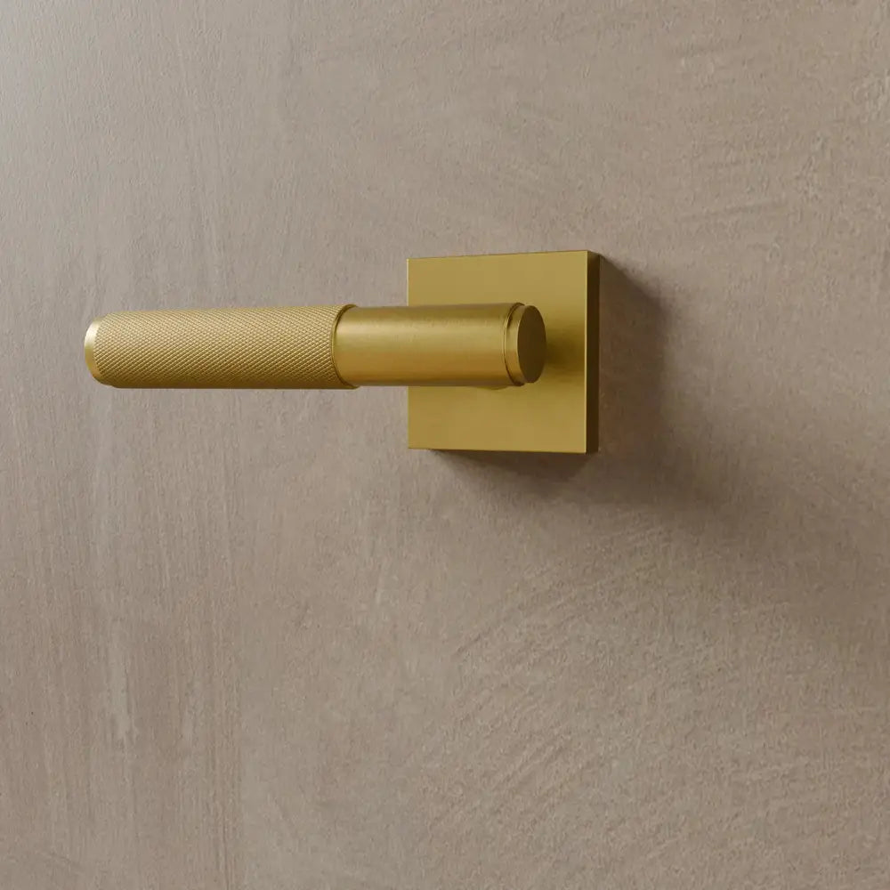 Brass Door Handle with Modern Design for Interior and Exterior Doors
