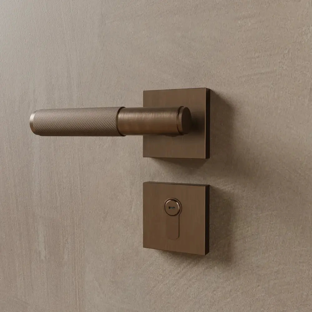 Brass Door Handle with Modern Design for Interior and Exterior Doors