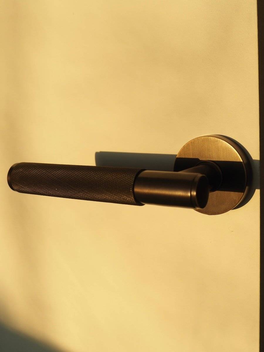 Brass Door Handle with Modern Design for Interior and Exterior Doors