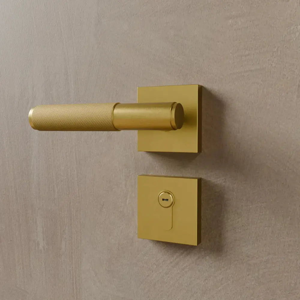 Brass Door Handle with Modern Design for Interior and Exterior Doors