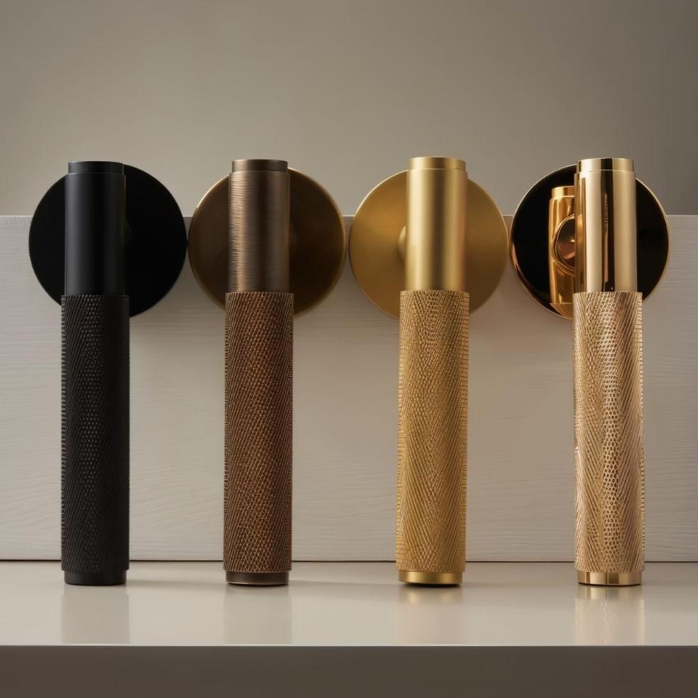Brass Door Handle with Modern Design for Interior and Exterior Doors