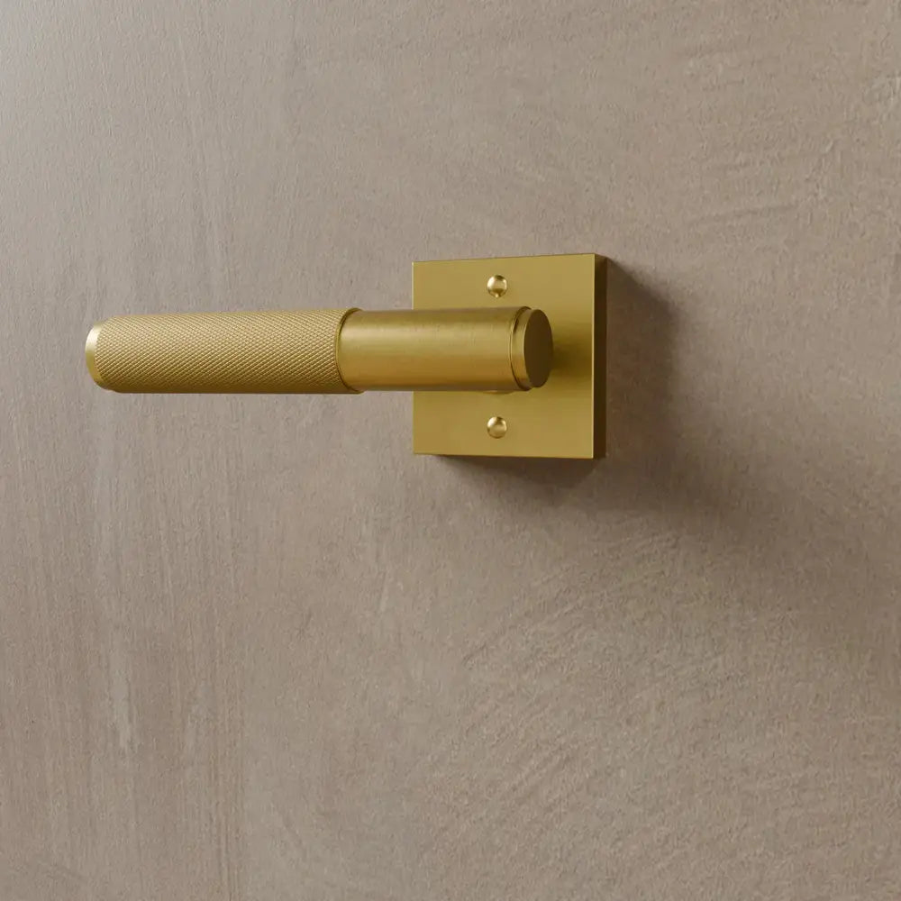 Brass Door Handle with Modern Design for Interior and Exterior Doors