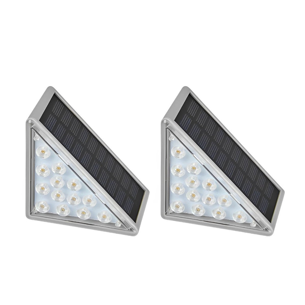 Triangular Solar LED Step Lights – Intelligent Waterproof Outdoor Stairs Lighting with Motion & Light Sensor