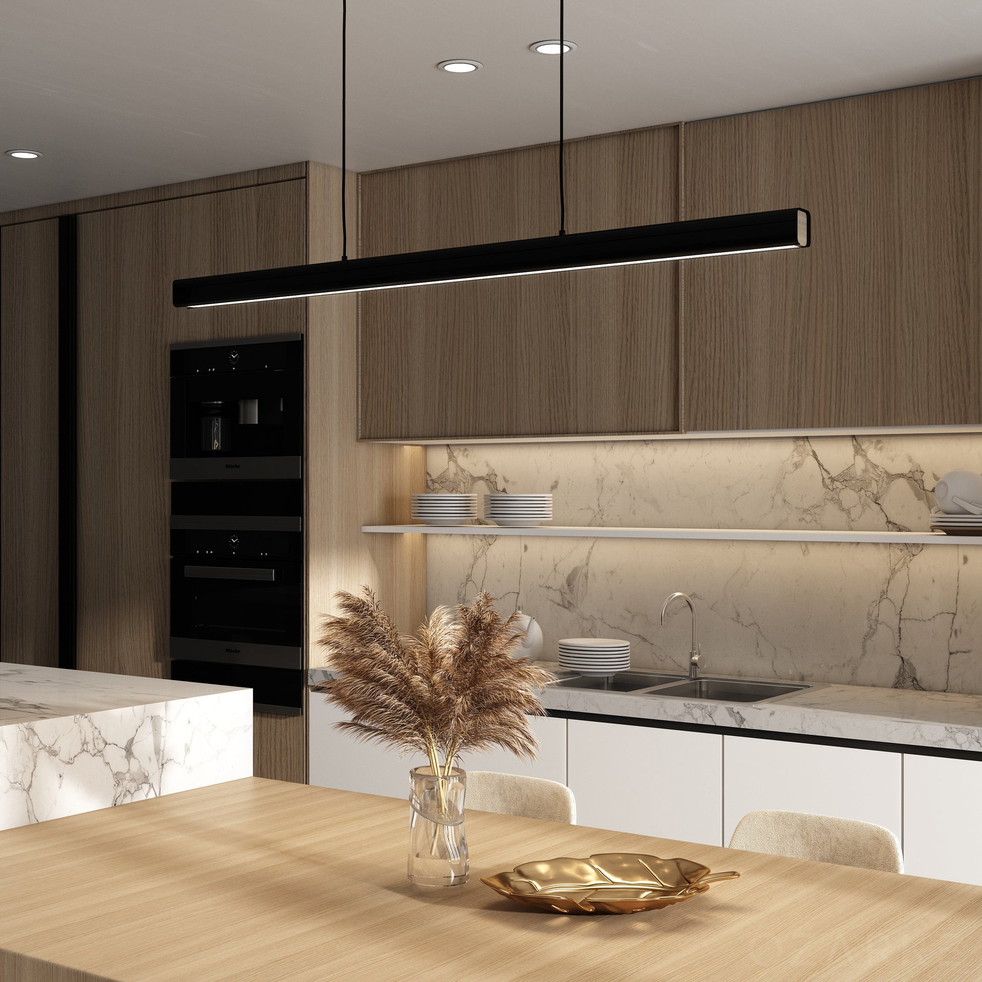 LED Pendant Light Fixture - Modern Adjustable Hanging Lamp - Ideal for Kitchen, Dining Room & Living Spaces
