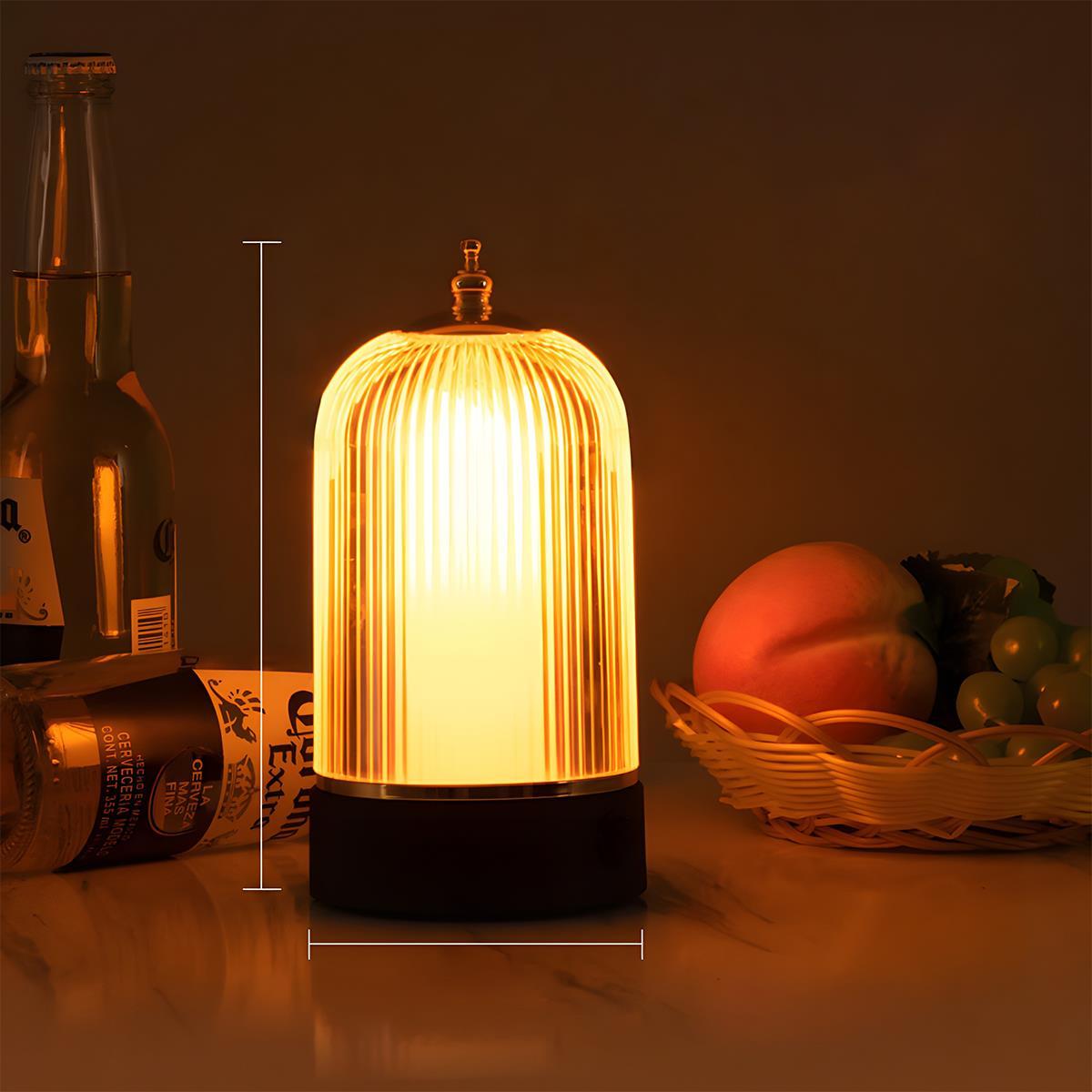 Rechargeable Vintage Dimmable Table Lamp with Adjustable Brightness for Home Decor & Ambient Lighting