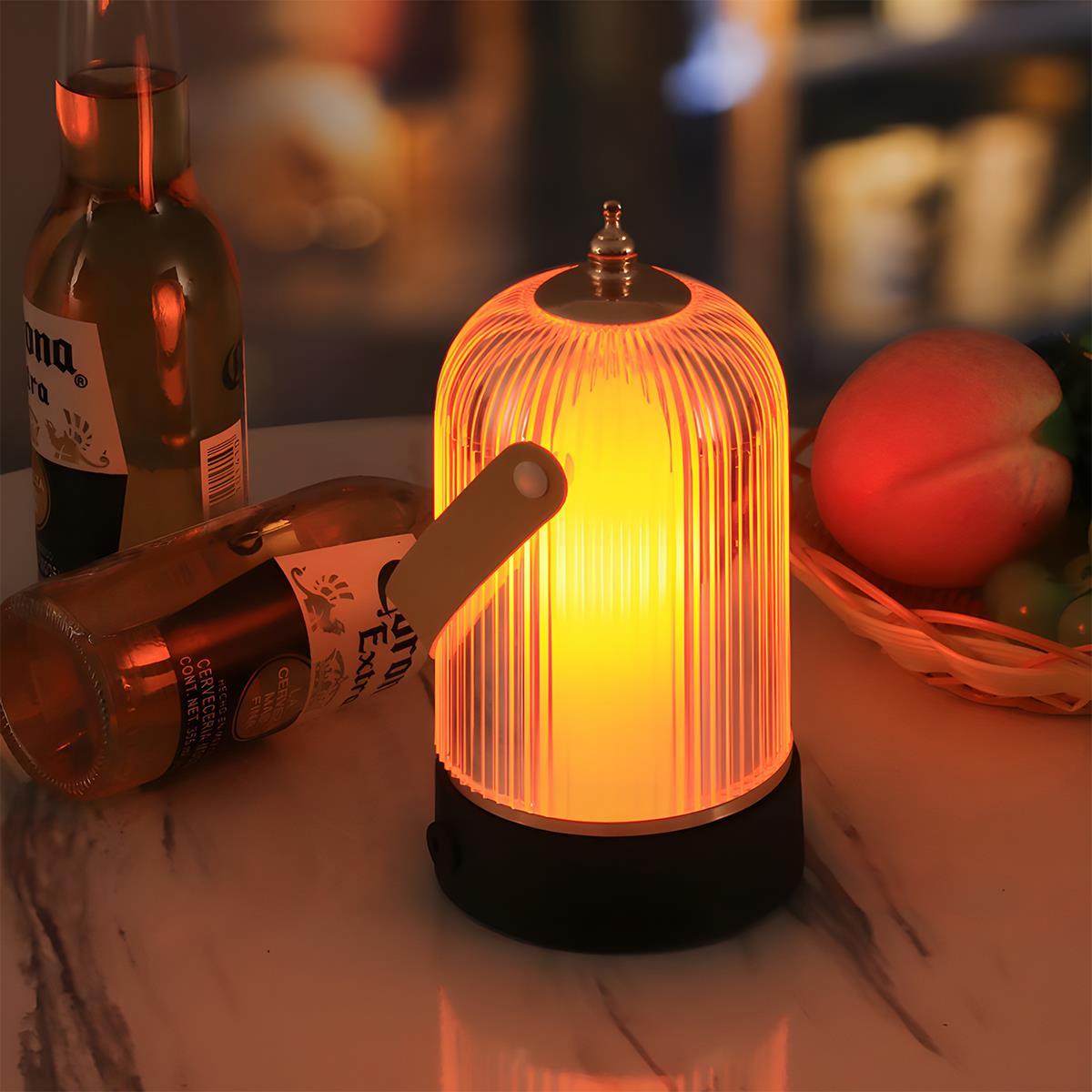 Rechargeable Vintage Dimmable Table Lamp with Adjustable Brightness for Home Decor & Ambient Lighting