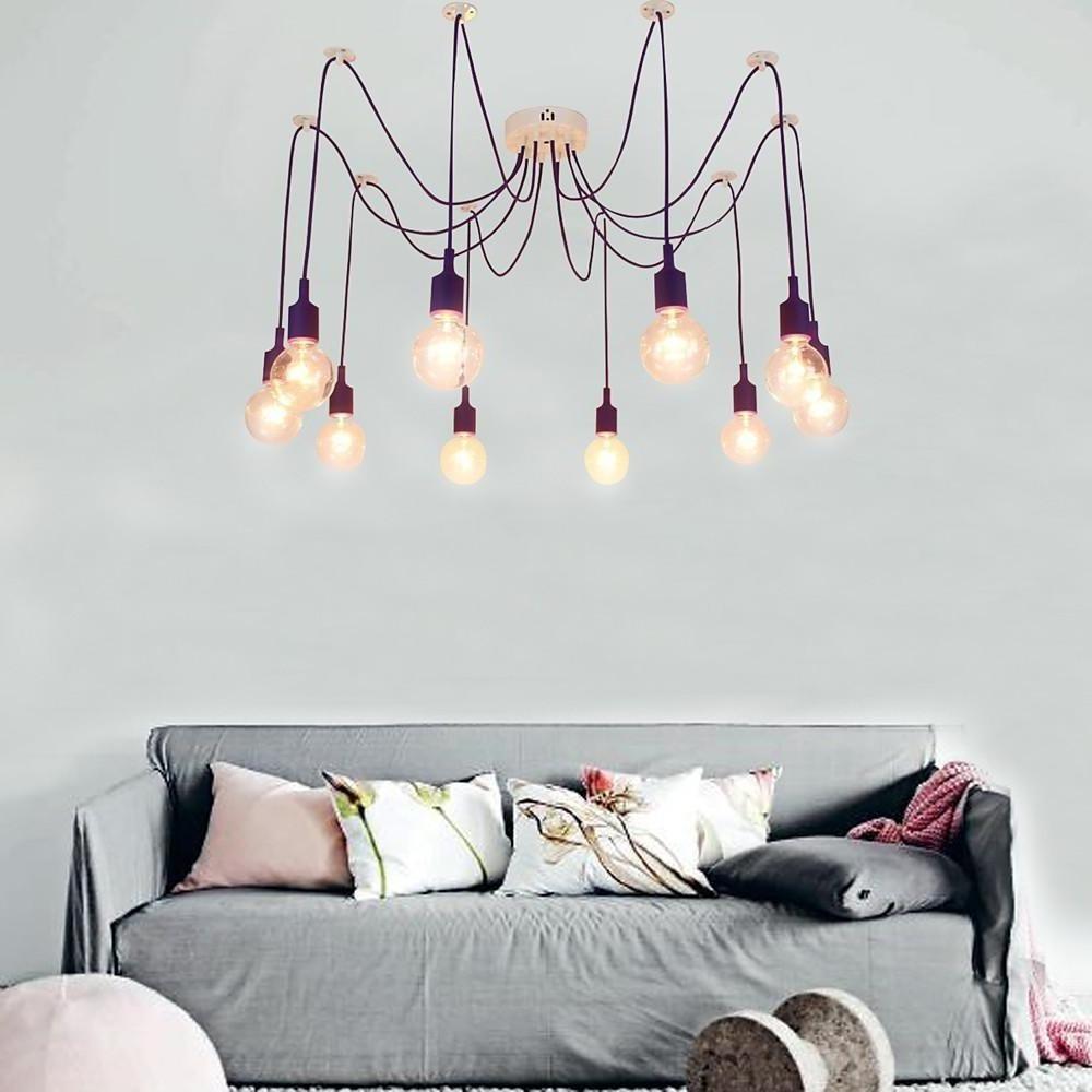 10-Head Adjustable Cluster Spider Pendant Light Fixture for Modern Home Decor & Customizable Ceiling Lighting