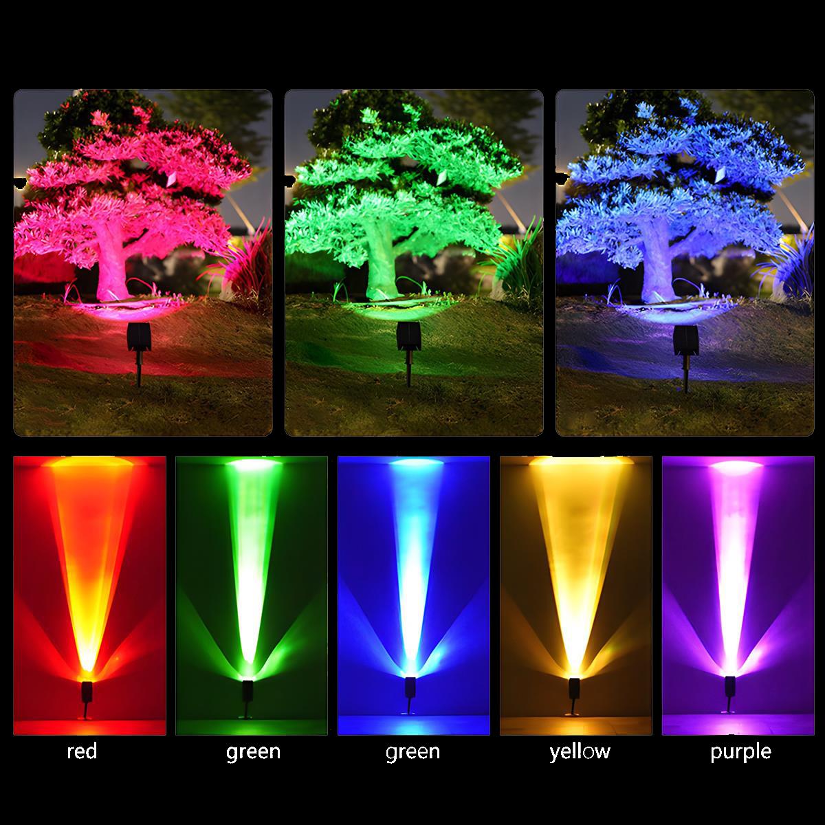 Solar LED Spot Lights Outdoor – Adjustable Multi-Zoom Waterproof Landscape Lighting, 12H Battery, Warm White & RGB Options for Garden & Yard