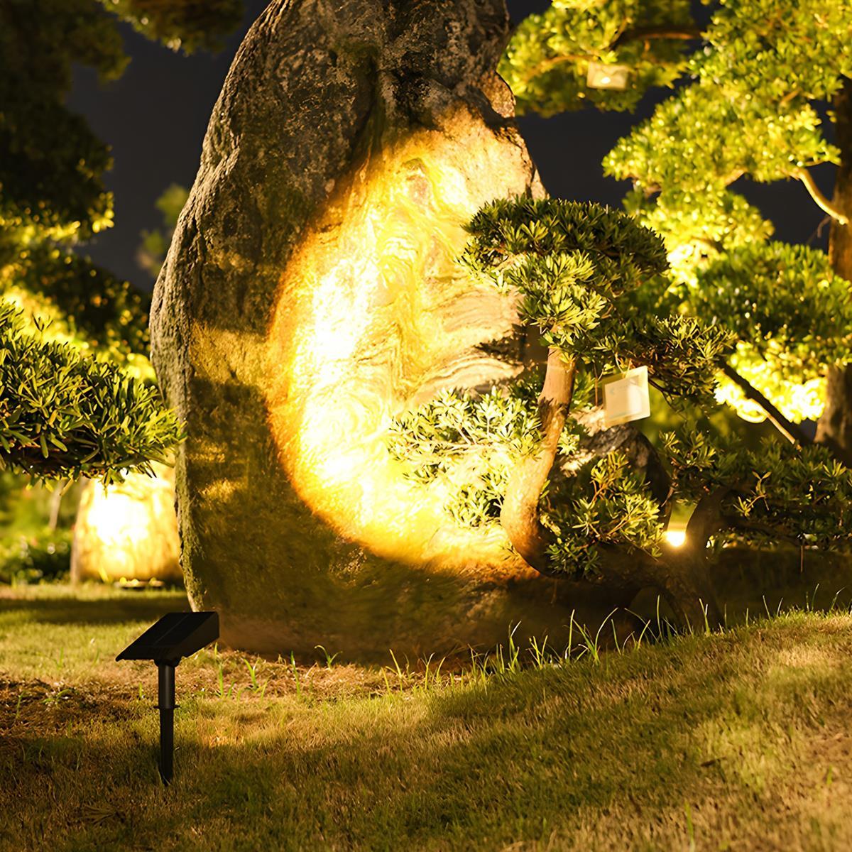 Solar LED Spot Lights Outdoor – Adjustable Multi-Zoom Waterproof Landscape Lighting, 12H Battery, Warm White & RGB Options for Garden & Yard