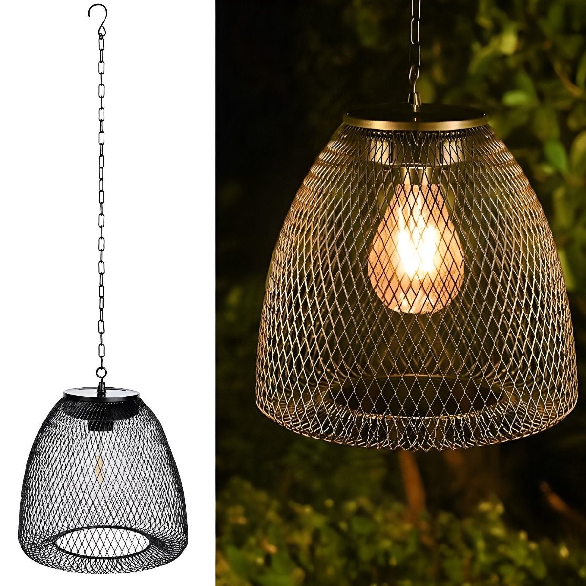 Waterproof Solar Rattan Lantern Pendant Lights for Outdoor Garden & Patio Decor