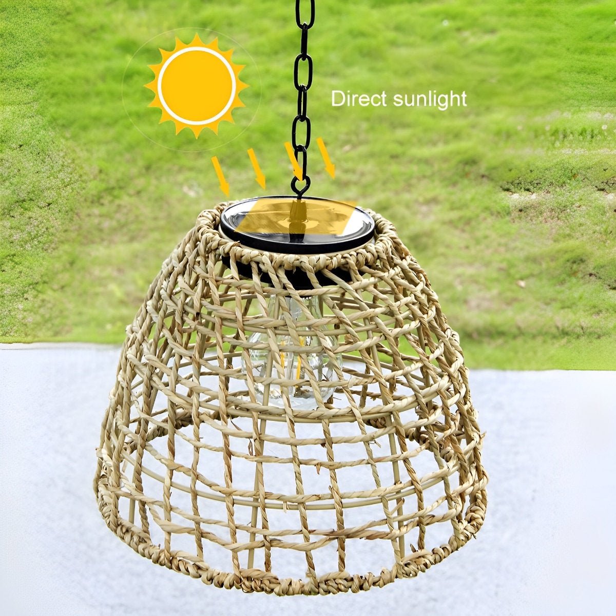 Waterproof Solar Rattan Lantern Pendant Lights for Outdoor Garden & Patio Decor