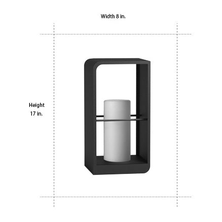 Waterproof Black Rectangular Solar Outdoor Lanterns for Modern Gardens & Patios