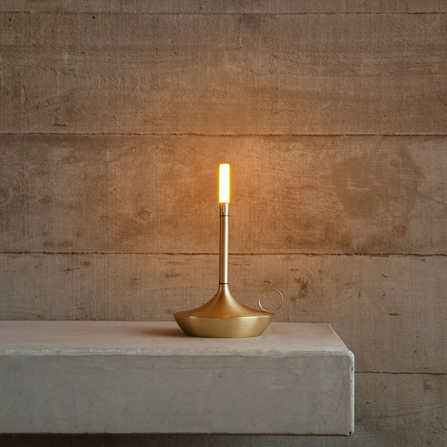 Gray Portable LED Table Lamp with Adjustable Brightness for Indoor and Outdoor Use