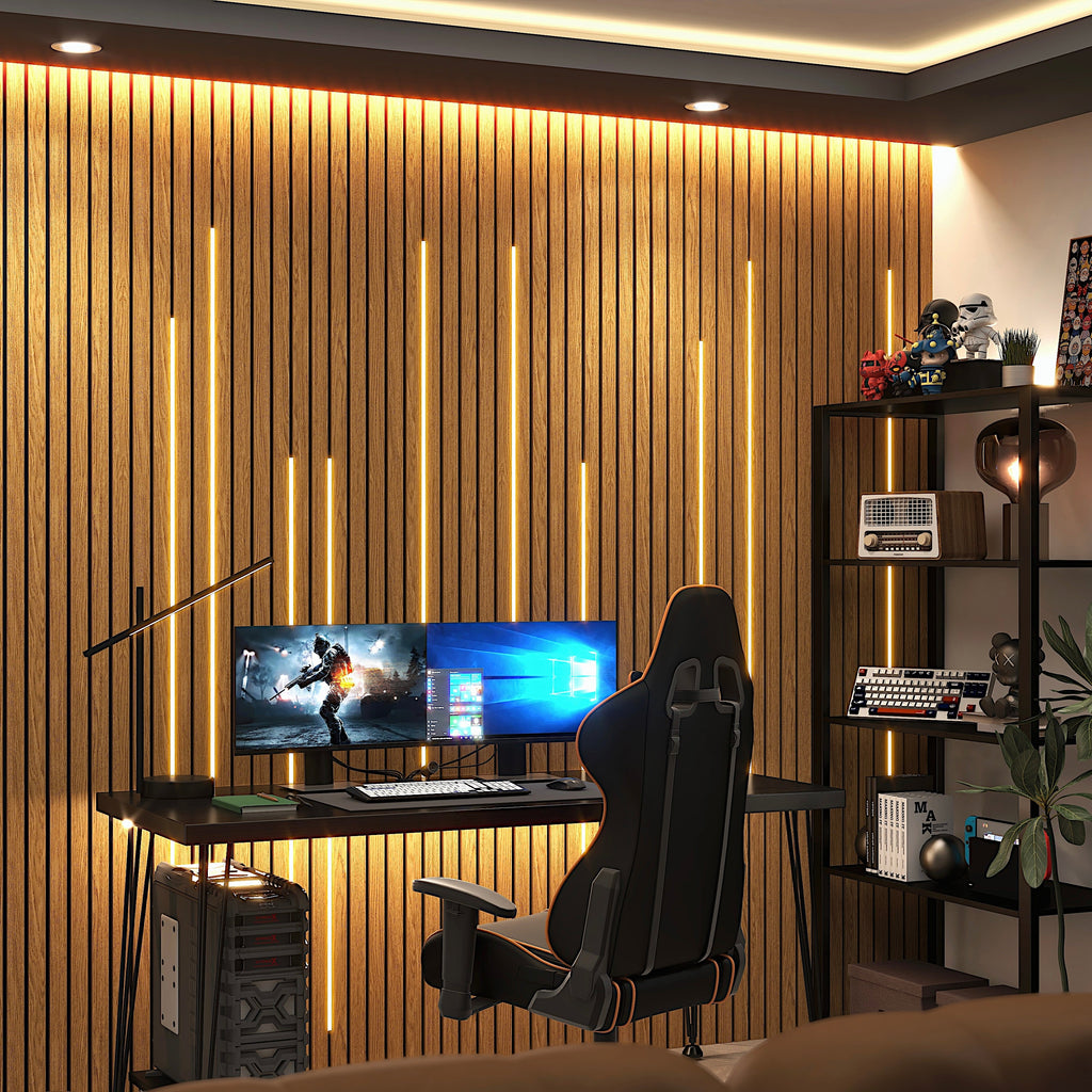 Vertical Wood Panels: Stylish Acoustic Solution for Living Rooms, TV Walls & Beyond with LED Options