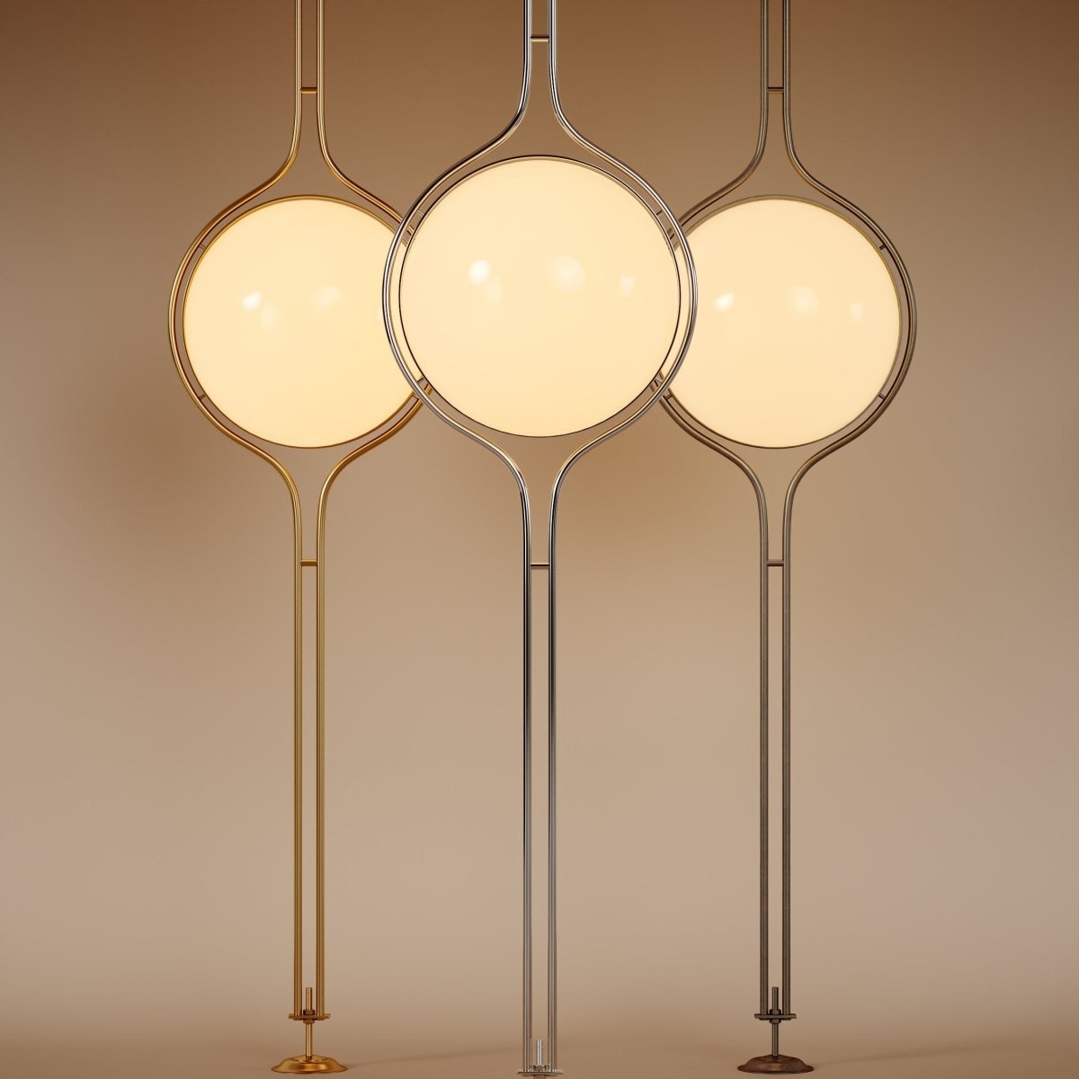 Floor-to-Ceiling Lamp | Adjustable Height, Acrylic Balls & Modern Design for Living Room or Home Office