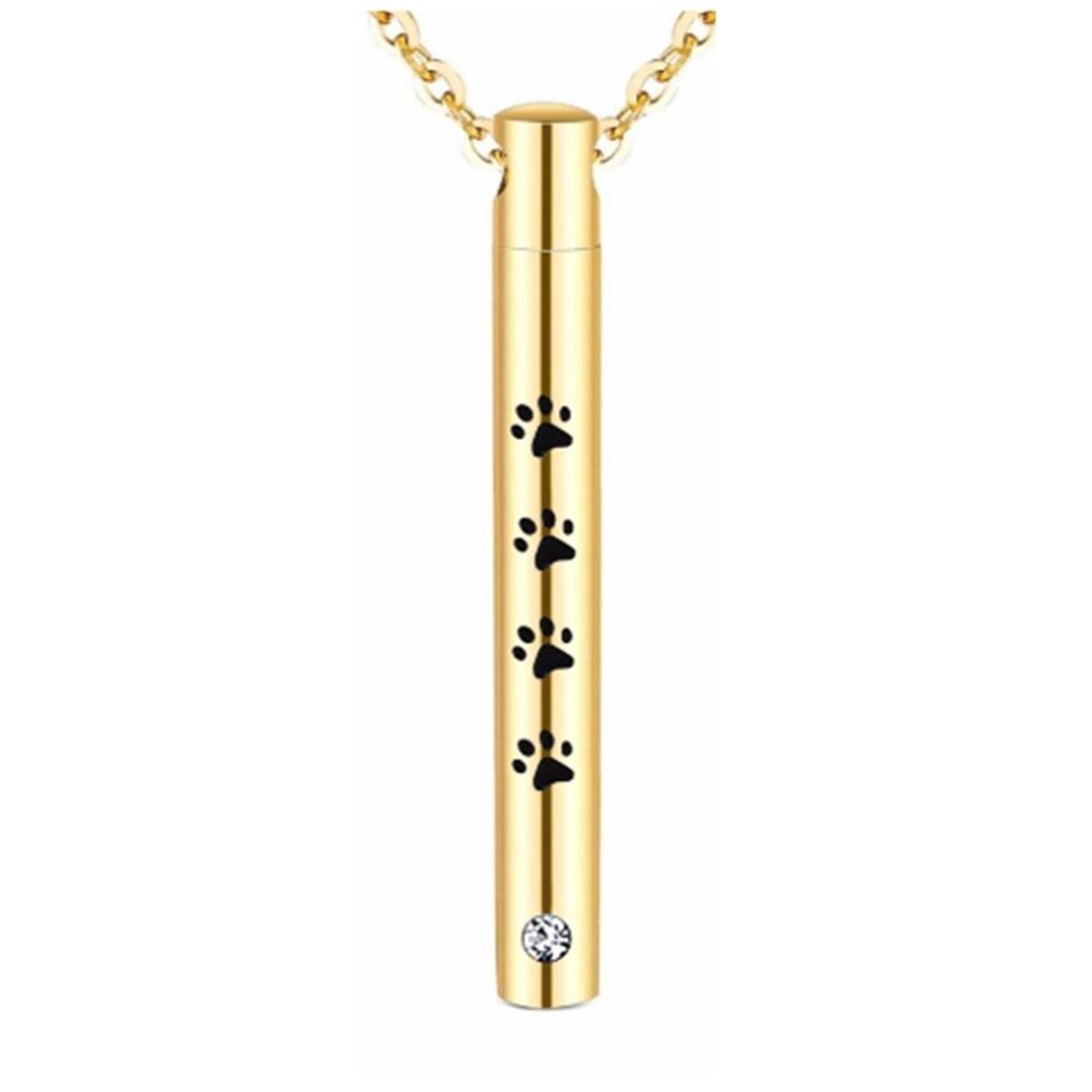 No Longer By My Side Forever In My Heart - Paw Print Urn Necklace