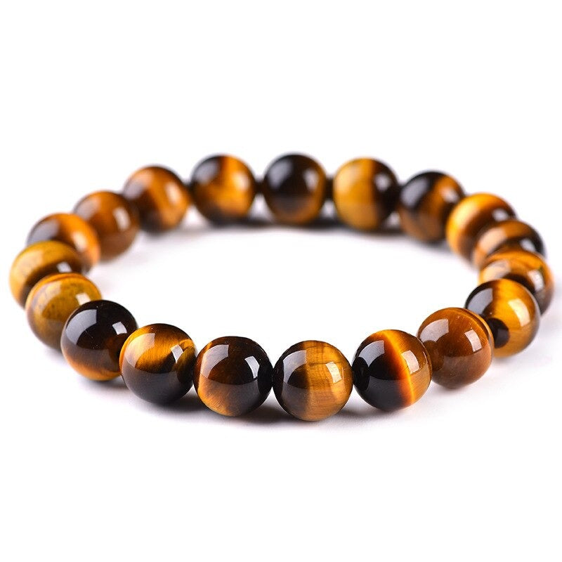 Black Onyx & Tiger Eye Men Chakra Bead Bracelet