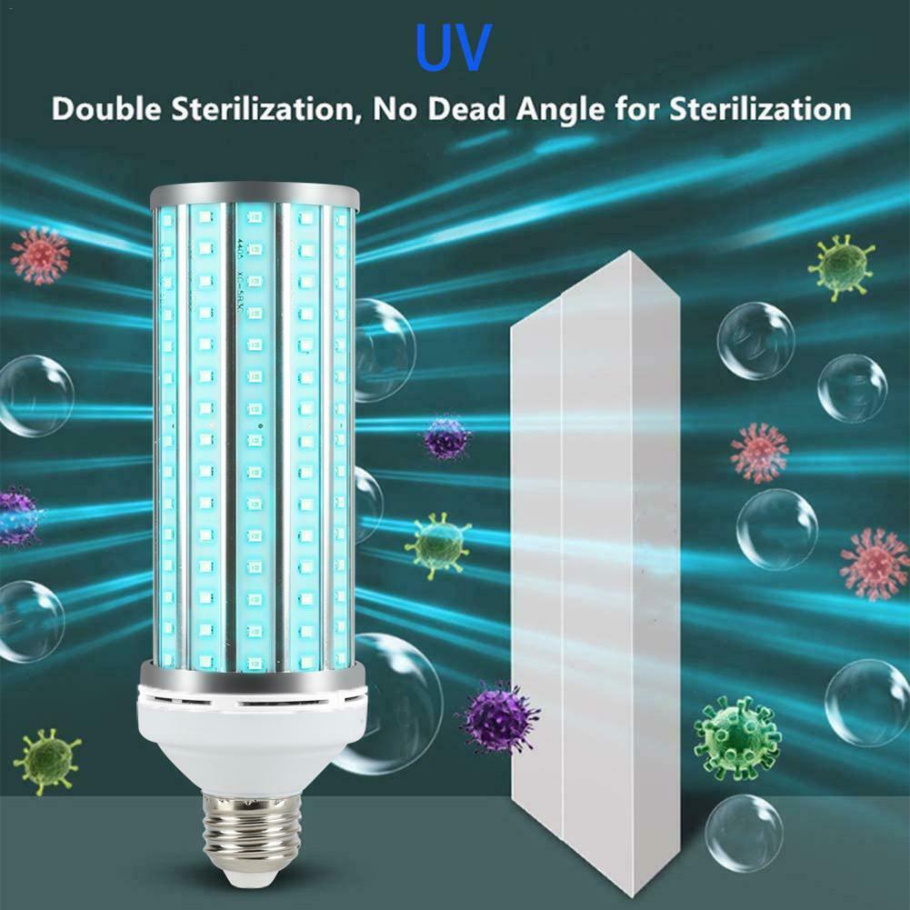 UV 60W Germicidal Lamp LED UVC Bulb E27 Household Disinfection Light With Remote