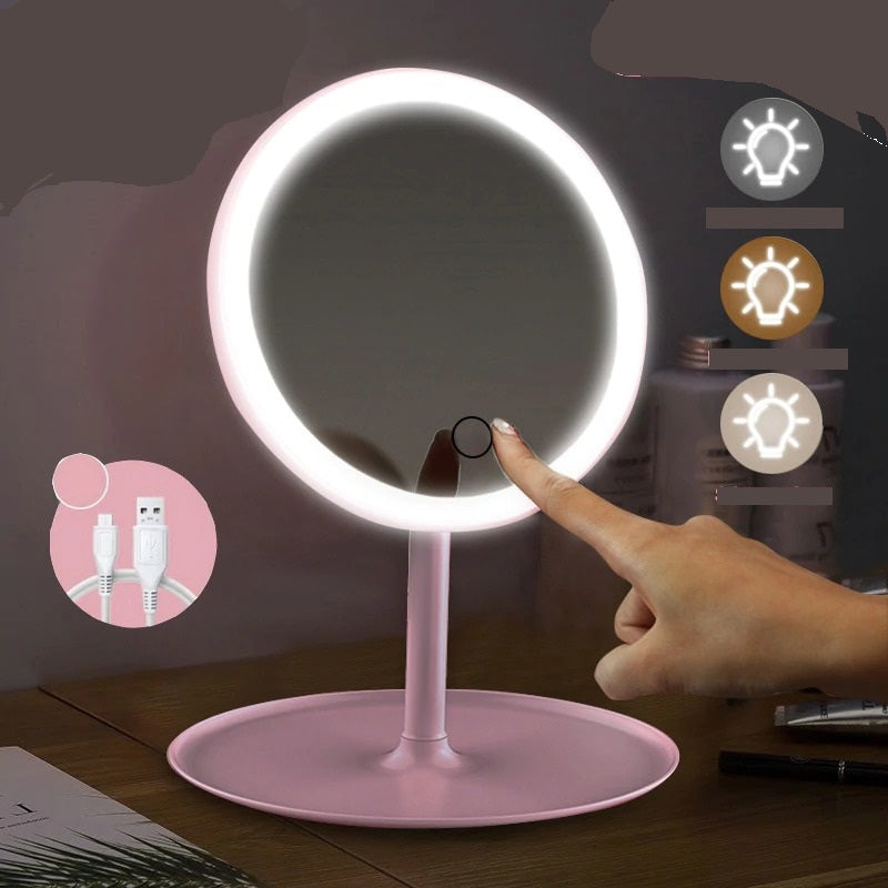 Magnified Lighted Makeup Mirror, 22 LED + Magnifier / White / US
