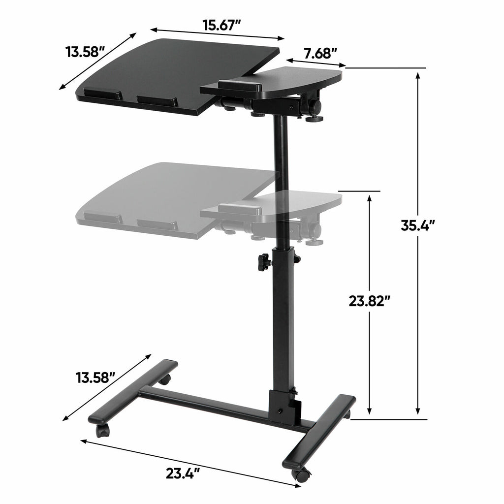 Adjustable Laptop Table Angle Height Adjustable Rolling Laptop Desk Over Sofa