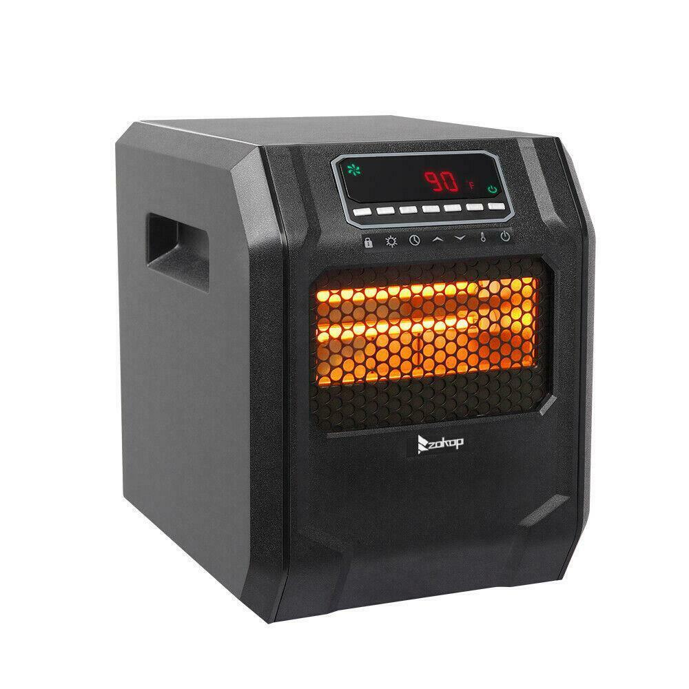Portable Electric Infrared Space Heater 1500W 12H Timer Remote Control Indoor