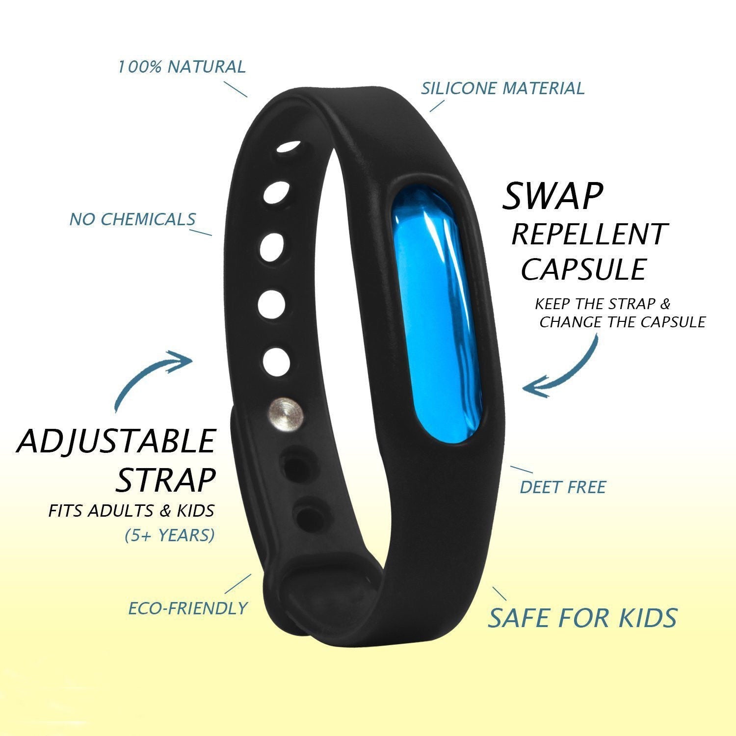 Silicone Mosquito Bracelet Repellent Wristband For Kids & Adults