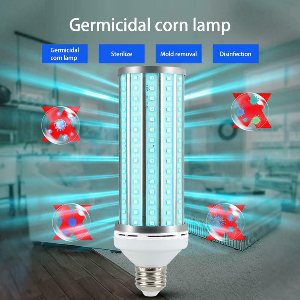 60W UV Germicidal Corn Lamp LED UVC Bulb E27 Ozone Disinfection Light W/ Remote