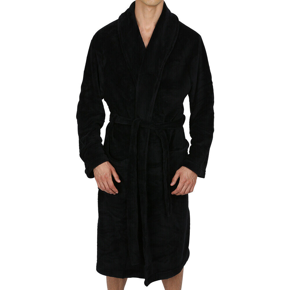 Mens robe shawl Collar Super Soft Bathrobe Heavy Weighted