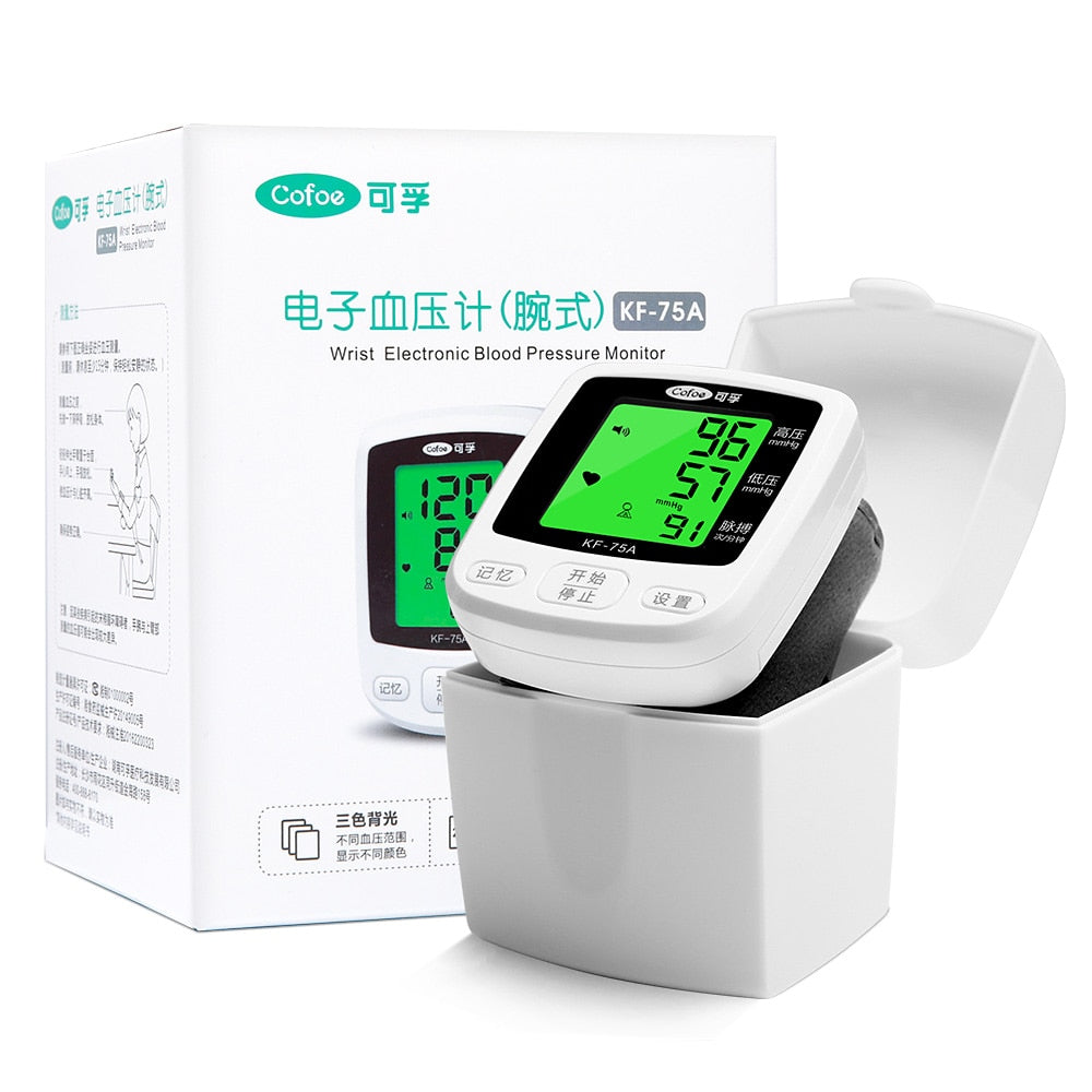 Digital Wrist Blood Pressure Monitor for Measuring Blood Pressure and Pulse Rate