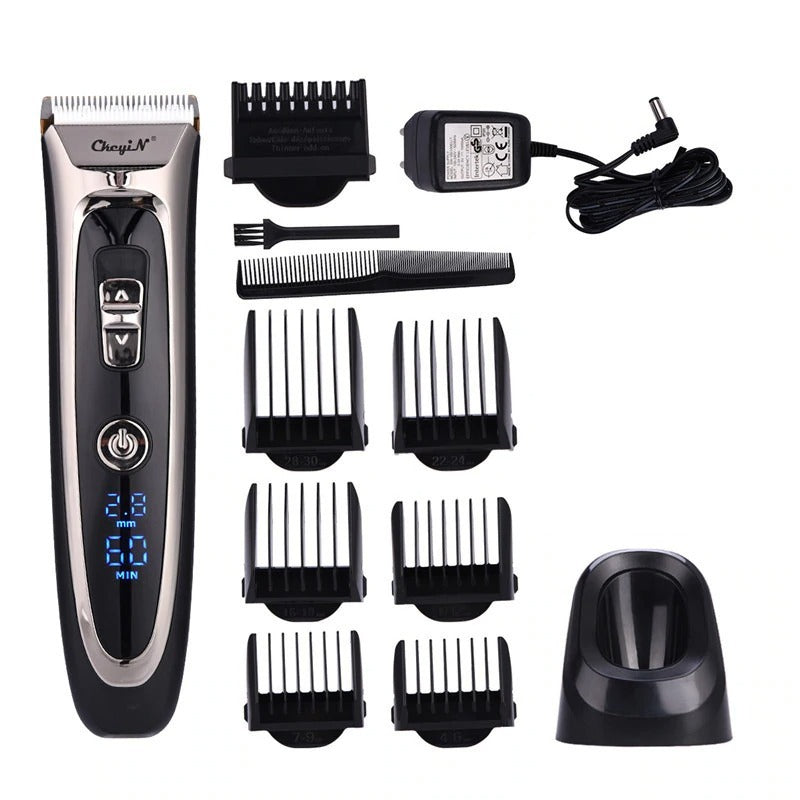 Professional Digital Hair Trimmer Rechargeable Electric Hair Cordless Clipper