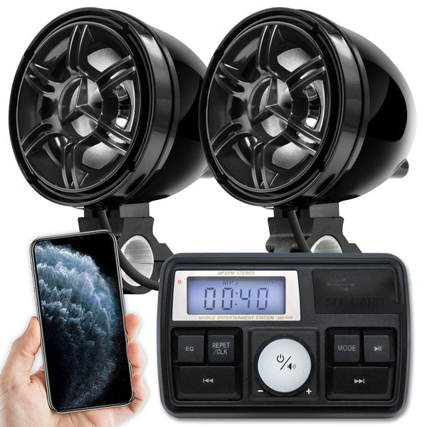 Speakers For Motorcycle Waterproof Motorcycle ATV Stereo Handlebar Speakers