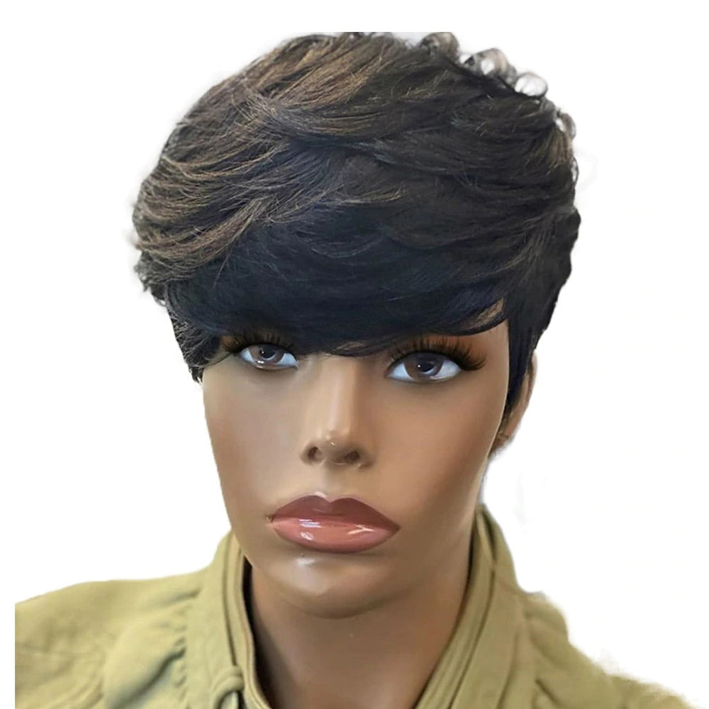 Short Straight Cut Machine Made Short Wigs