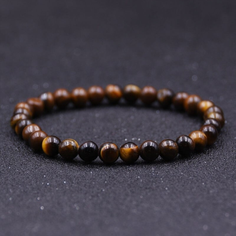 Black Onyx & Tiger Eye Men Chakra Bead Bracelet