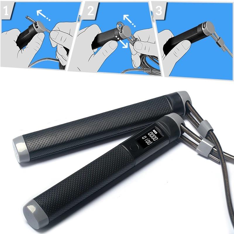 Adjustable Fitness Boxing Skipping Rope with Digital Counter for Training