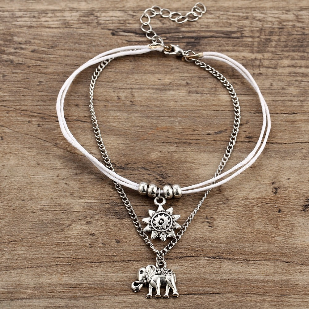 Sun & Elephant Anklet Foot Bracelet