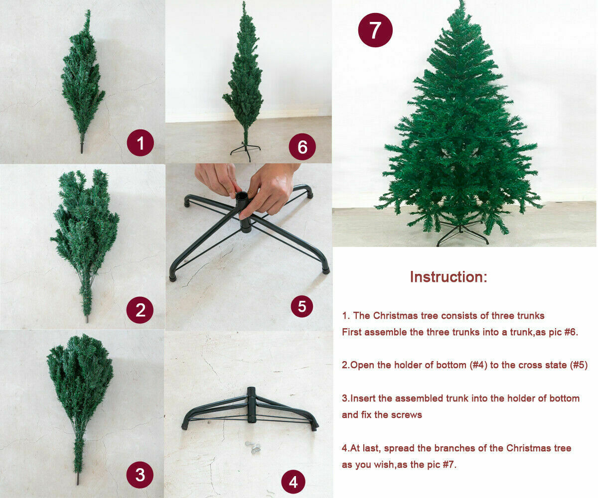 6' Christmas Pine Tree Unlit Artificial with Sturdy Metal Legs