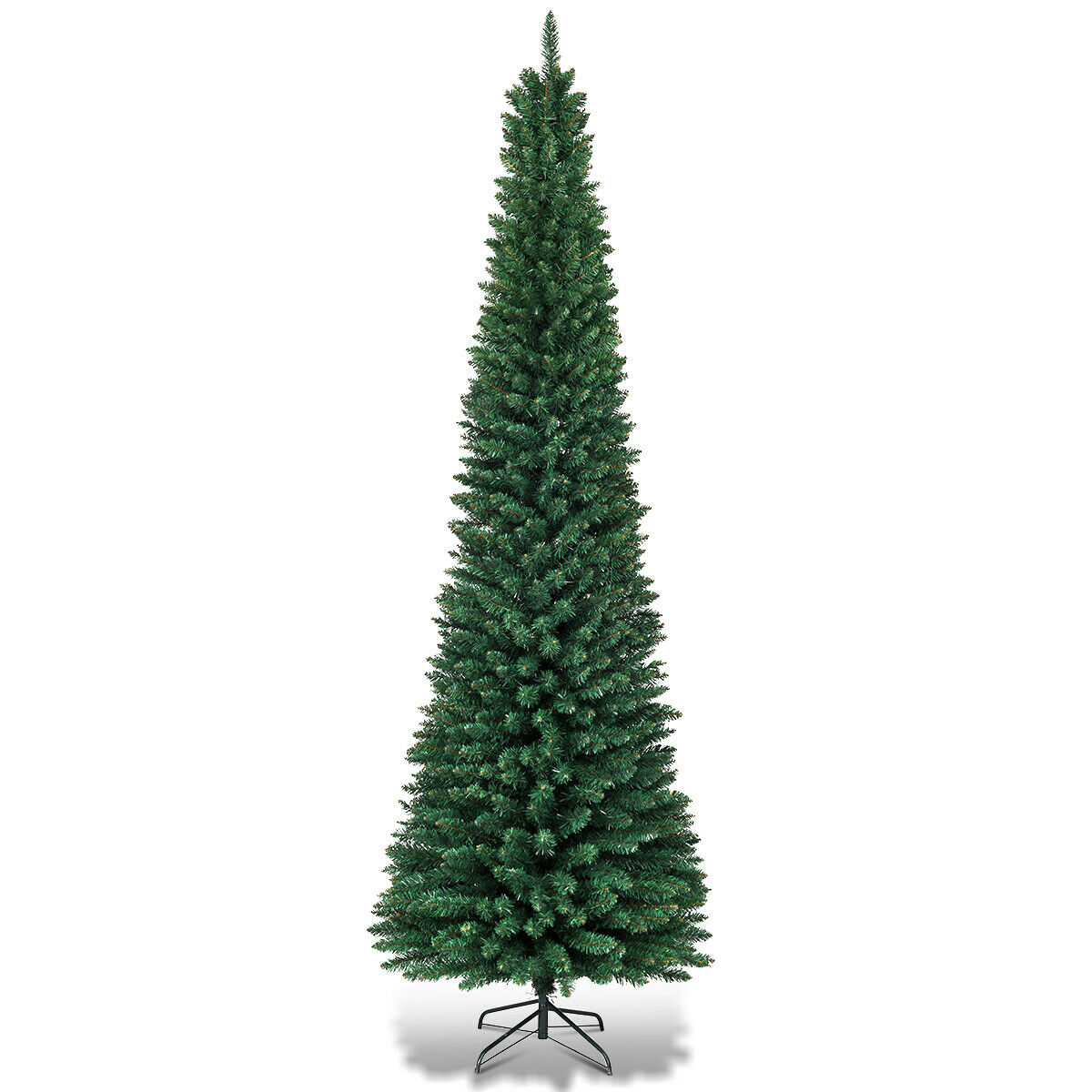 8Ft PVC Artificial Slim Christmas Tree w/Stand