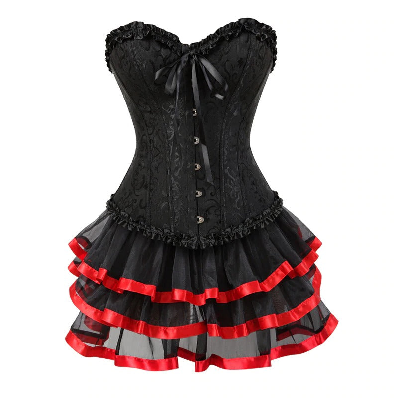 Sexy Crossdresser Lingerie Corset Skirt