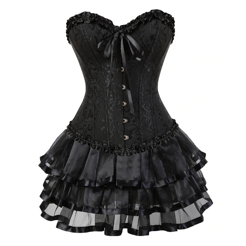 Sexy Crossdresser Lingerie Corset Skirt