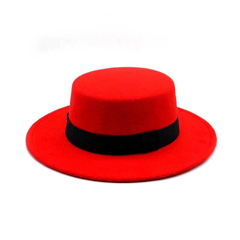 Women Ladies Hats Top Round Hat Imitation wooden