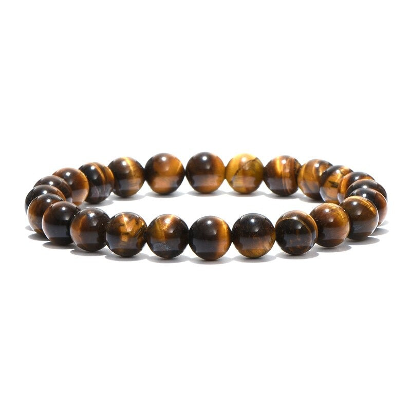 Black Onyx & Tiger Eye Men Chakra Bead Bracelet