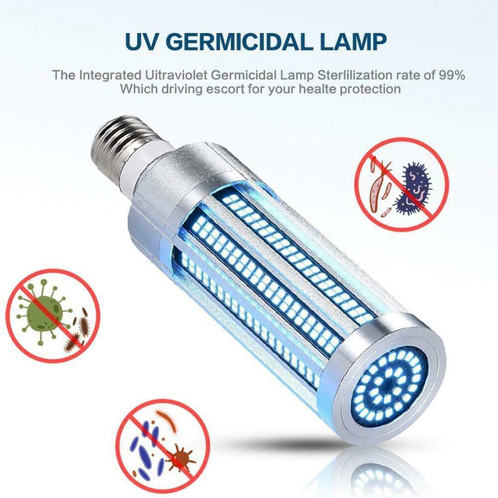 UV 60W Germicidal Lamp LED UVC Bulb E27 Household Disinfection Light With Remote